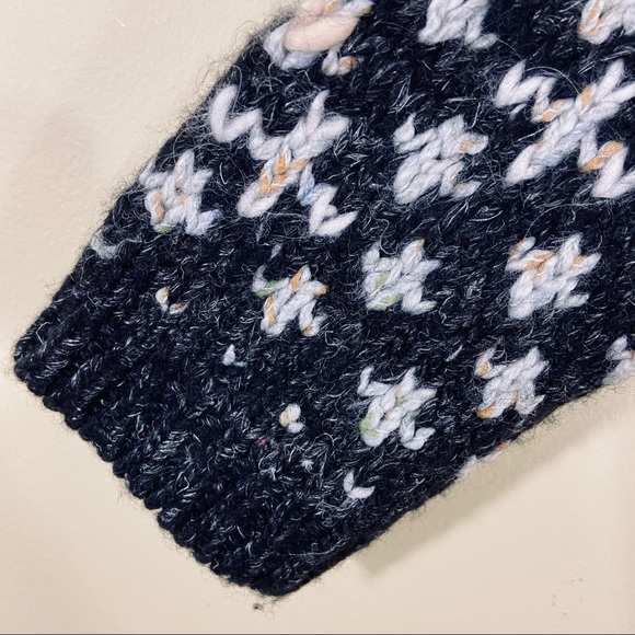 Free People Sustainable Black & White Wool Angola Blend Coop Neck Sweater Dress - Picture 14 of 16